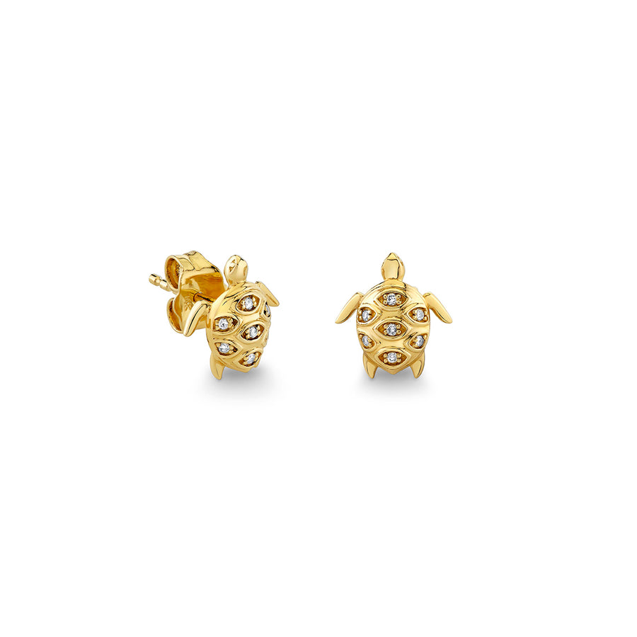 Gold & Diamond Turtle Stud - Sydney Evan Fine Jewelry