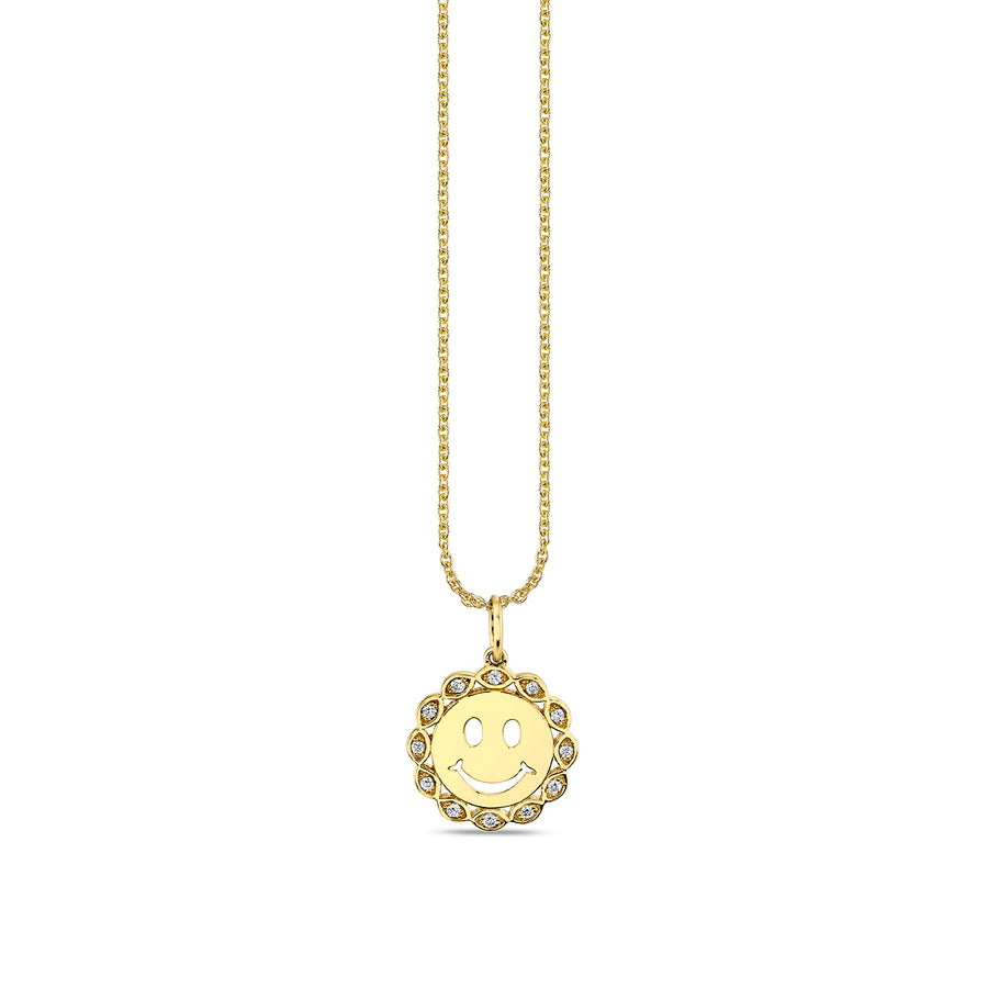 Gold & Diamond Marquise Eye Happy Face Charm - Sydney Evan Fine Jewelry