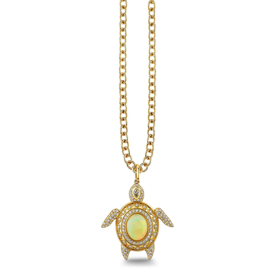 Gold & Diamond Extra Large Turtle Charm - Sydney Evan Fine Jewelry