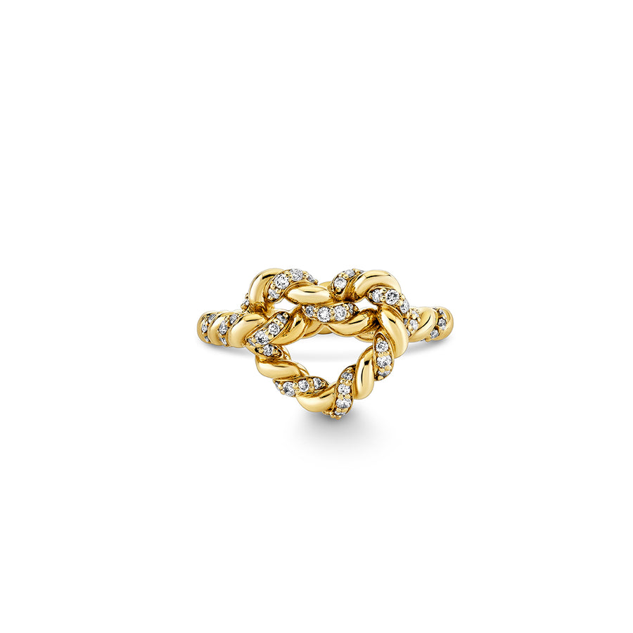 Gold & Diamond Heart Knot Ring - Sydney Evan Fine Jewelry