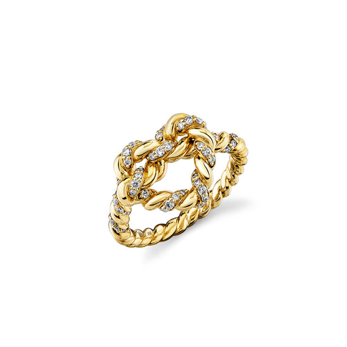 Gold & Diamond Heart Knot Ring