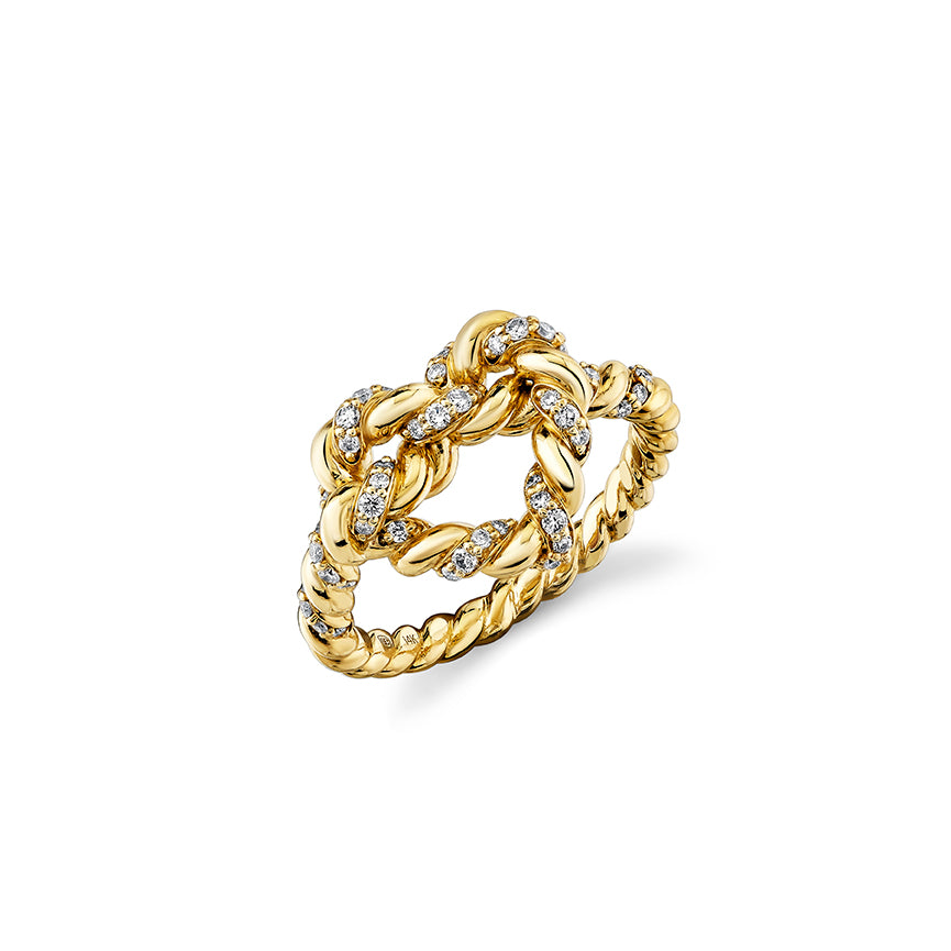 Gold & Diamond Heart Knot Ring - Sydney Evan Fine Jewelry