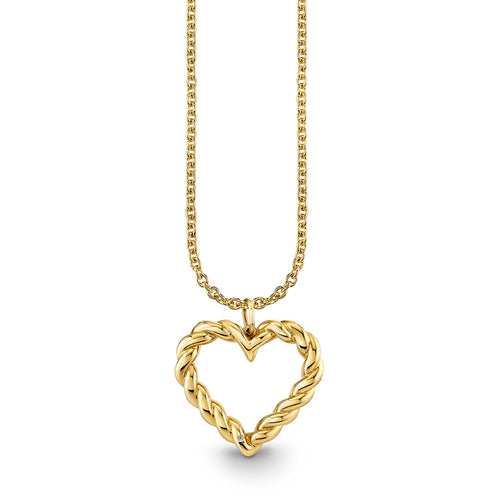 Gold & Diamond Rope Heart Charm