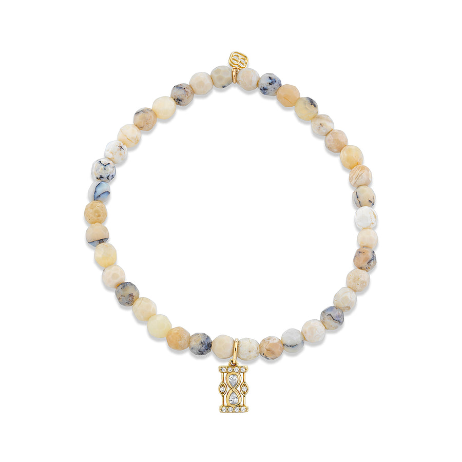 Gold & Diamond Hourglass on African Opal - Sydney Evan Fine Jewelry