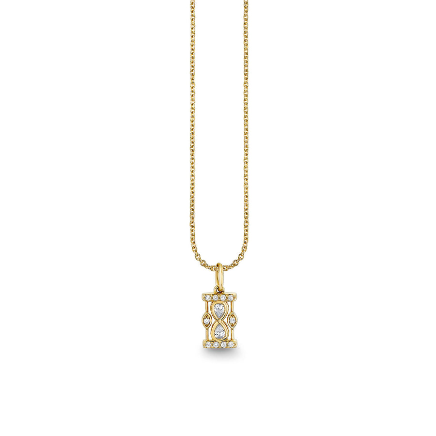 Gold & Diamond Hourglass Charm - Sydney Evan Fine Jewelry