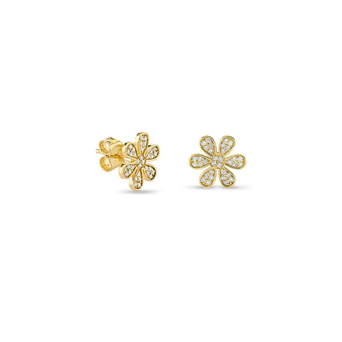 Gold & Diamond Daisy Stud