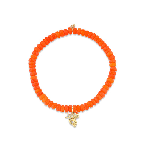 Gold & Diamond Shell Cluster on Opal