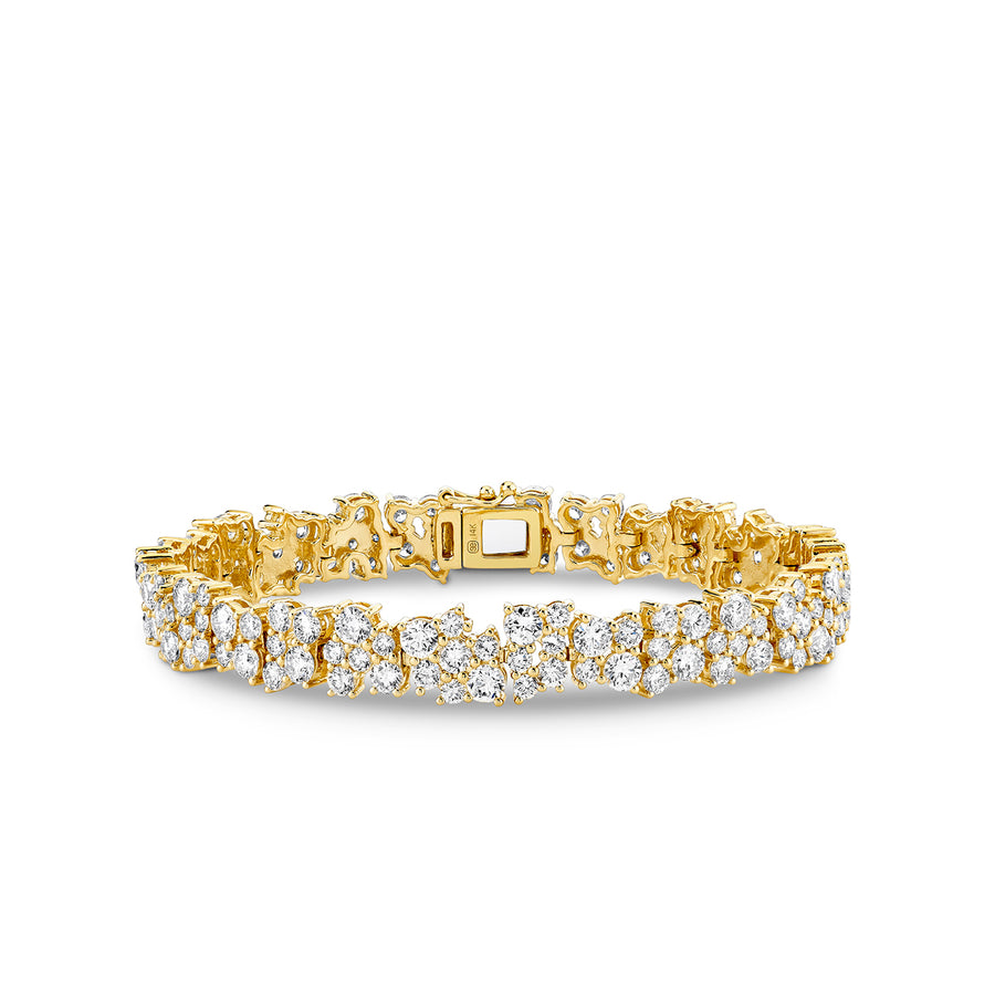 Gold & Diamond Wide Cocktail Tennis Bracelet - Sydney Evan Fine Jewelry