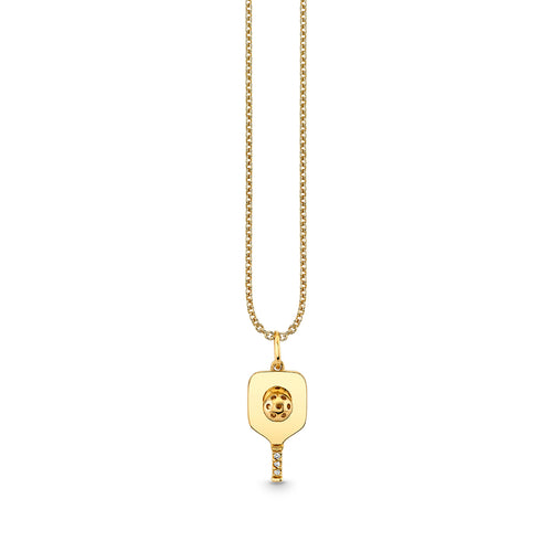 Gold & Diamond Pickleball Charm