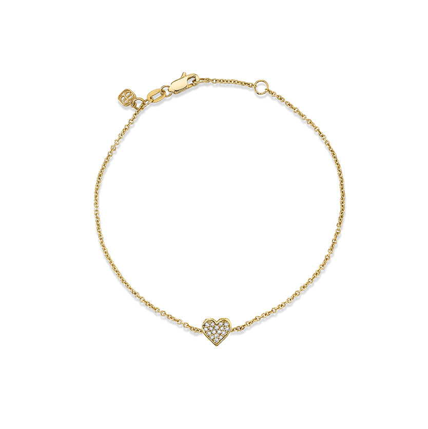 Gold & Diamond Baby Heart Bracelet - Sydney Evan Fine Jewelry