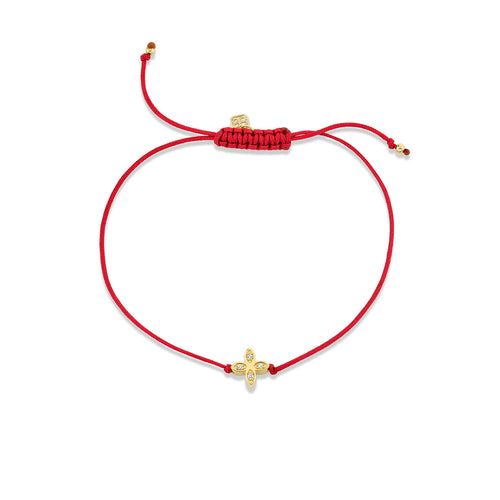 Gold & Diamond Small Marquise Eye Cord Bracelet