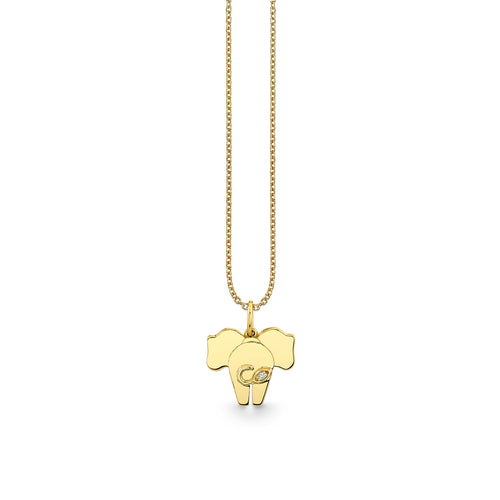 Gold & Diamond Elephant Tail Charm