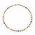 Gold, Diamond & Lapis Stone Inlay Heart Eternity Necklace