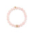 Gold & Diamond Fluted Rondelle on Rose Quartz