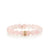 Gold & Diamond Fluted Rondelle on Rose Quartz
