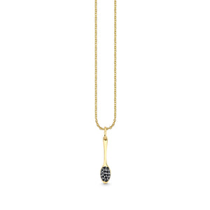 Gold & Onyx Small Caviar Spoon Charm - Sydney Evan Fine Jewelry