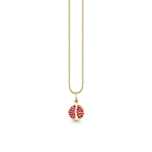 Gold & Ruby Pomegranate Charm