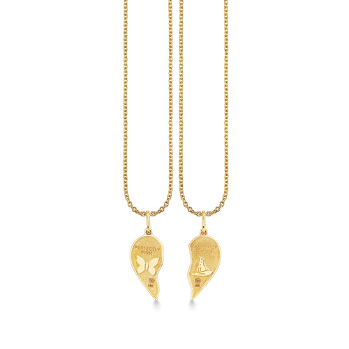 Gold, Diamond, Emerald, Pink Sapphire & Amethyst Wicked Best Witches Mizpah Charm Set