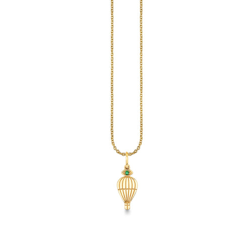 Gold & Emerald Wicked Pure Hot Air Balloon Charm