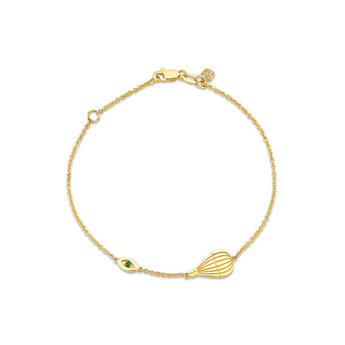Gold & Emerald Wicked Pure Hot Air Balloon Chain Bracelet