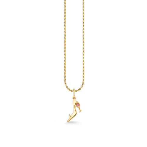 Gold & Pink Sapphire Wicked Glinda Pure Heel Charm