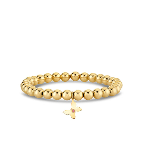 Gold & Pink Sapphire Wicked Glinda Marquise Eye Butterfly on 14k Yellow Gold