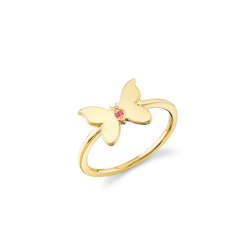 Gold & Pink Sapphire Wicked Glinda Butterfly Ring