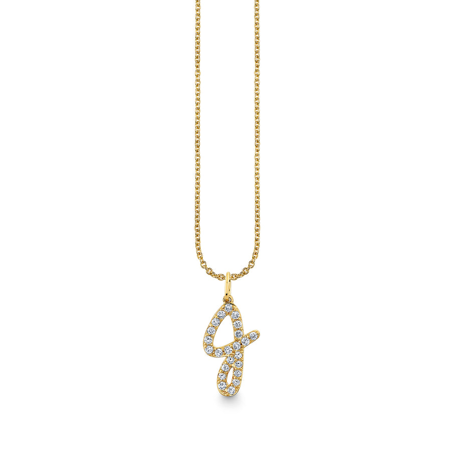 Gold & Diamond Medium Initial Charm - Sydney Evan Fine Jewelry