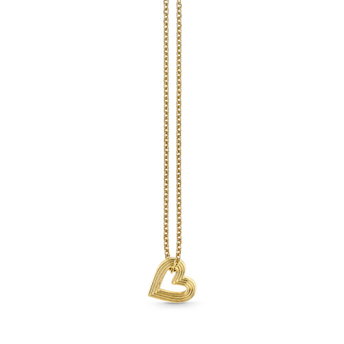 Gold Small Fluted Heart Charm
