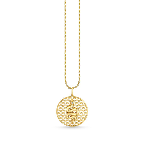 Gold & Diamond Fishnet Snake Coin