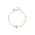 Gold Small Fluted Heart Bracelet