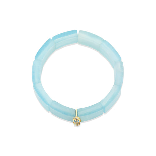 Gold & Aquamarine 12mm Cocktail Spacer on Aquamarine