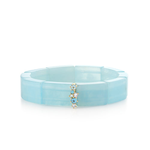 Gold & Aquamarine 12mm Cocktail Spacer on Aquamarine