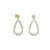 Gold & Diamond Teardrop Cocktail Earrings