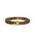 Gold & Diamond Tri Linked Ring Rondelle on Smokey Quartz
