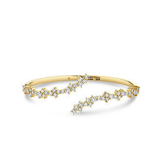 Gold & Diamond Cocktail Wrap Hinge Bangle