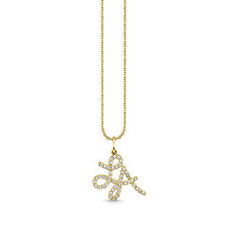 Gold & Diamond LA Script Charm - Sydney Evan Fine Jewelry