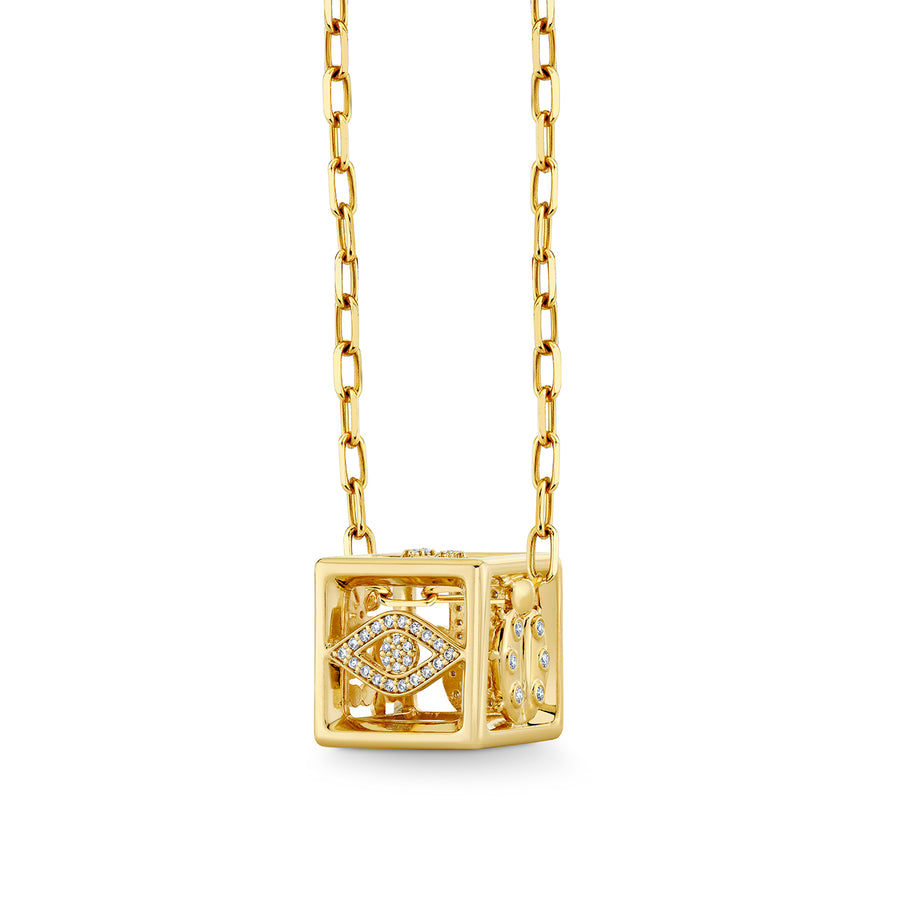 Gold & Diamond Open Icon Dice Charm - Sydney Evan Fine Jewelry