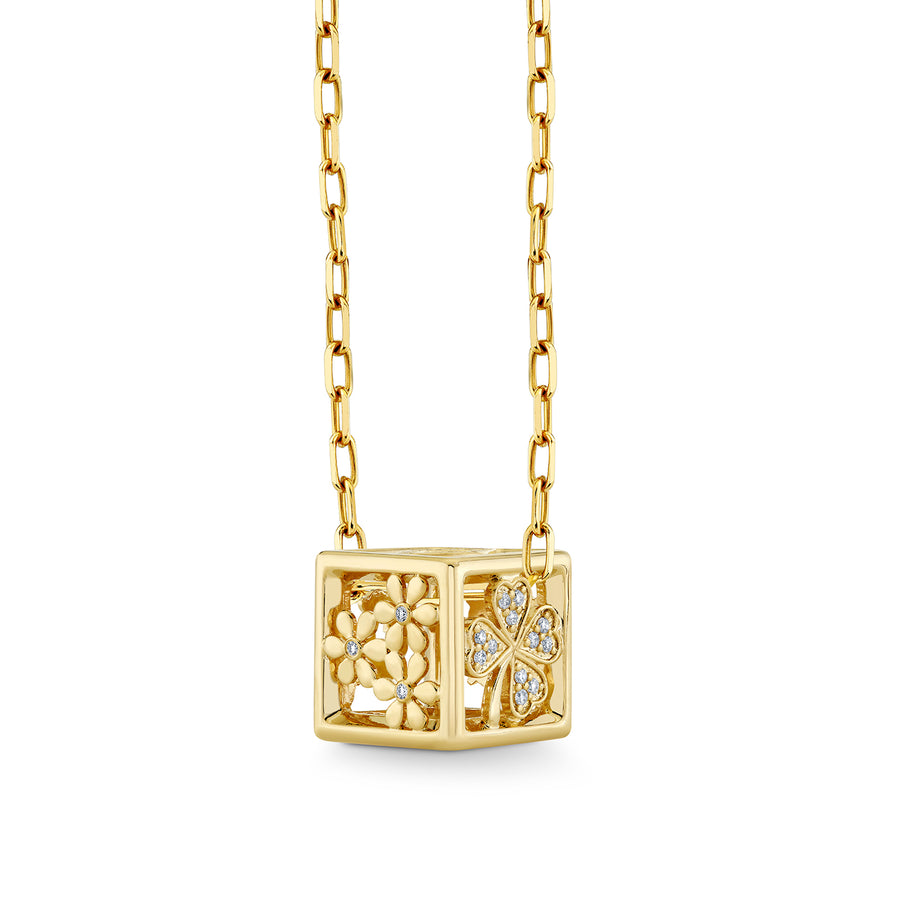 Gold & Diamond Open Icon Dice Charm - Sydney Evan Fine Jewelry