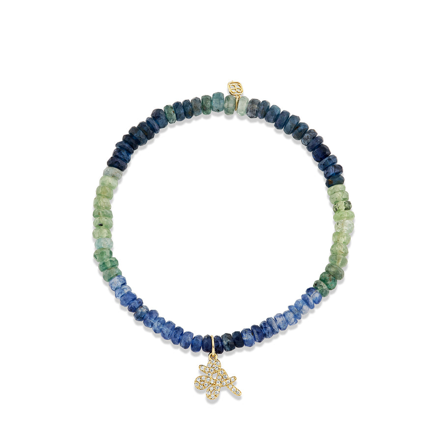 Gold & Diamond Small LA Script on Multi Kyanite - Sydney Evan Fine Jewelry