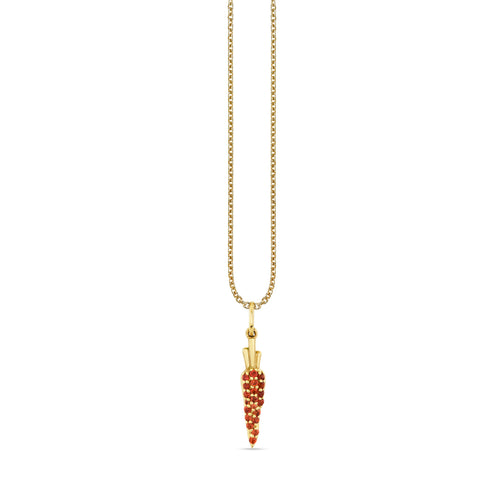 Gold & Orange Sapphire Carrot Charm