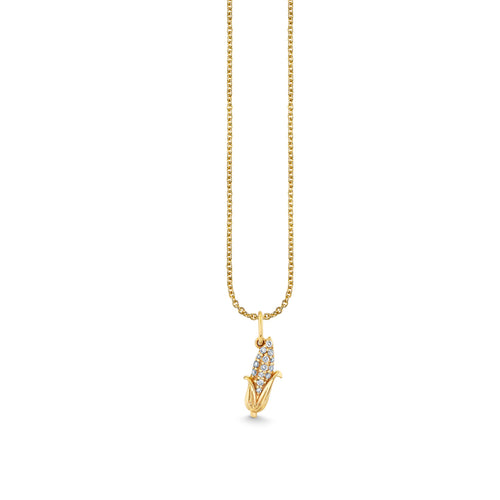 Gold & Diamond Corn Charm