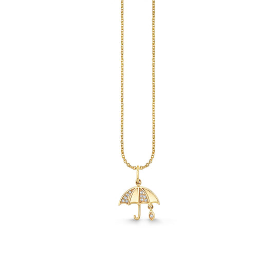 Gold & Diamond Umbrella Charm