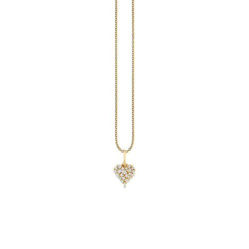 Gold & Diamond Small Cocktail Heart Charm