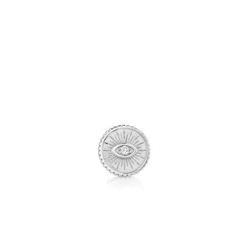Gold & Diamond Small Marquise Eye Coin Stud