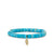 Gold & Diamond Tiny Feather on Turquoise Heishi