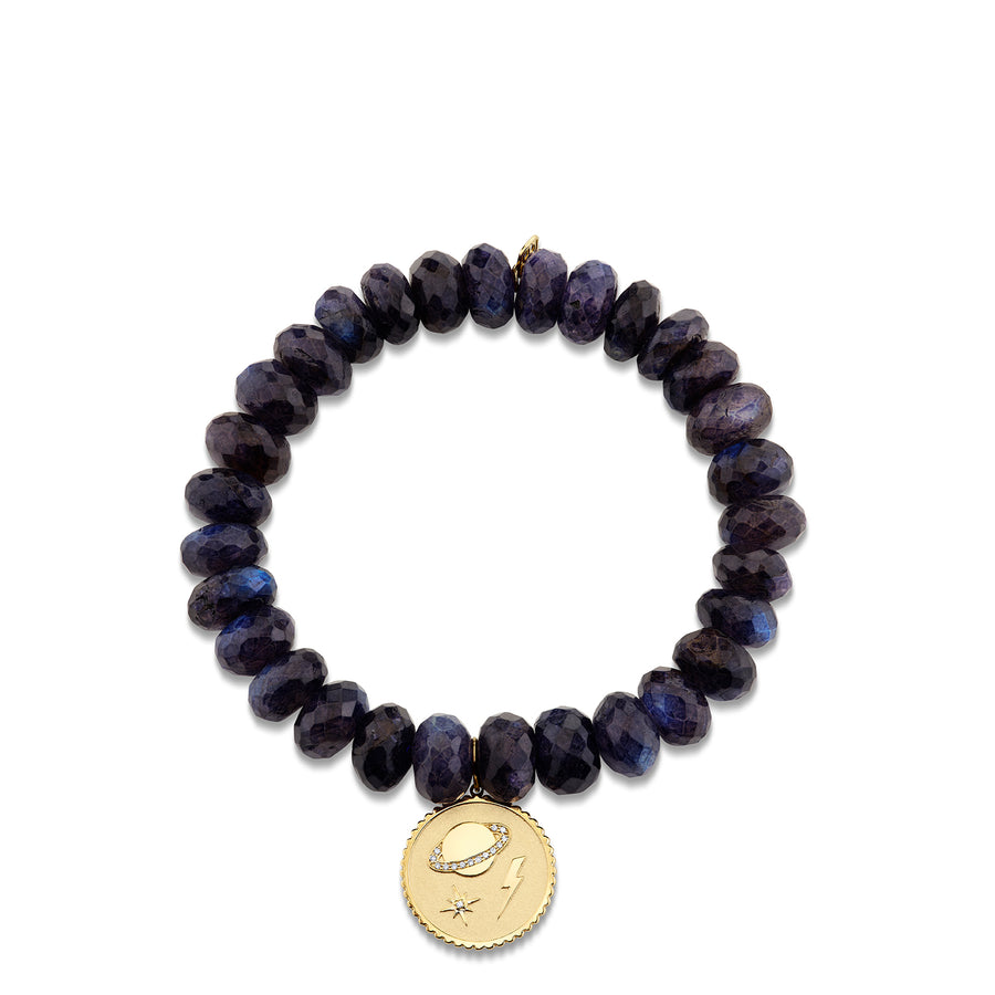 Gold & Diamond Celestial Coin on Spectralite - Sydney Evan Fine Jewelry