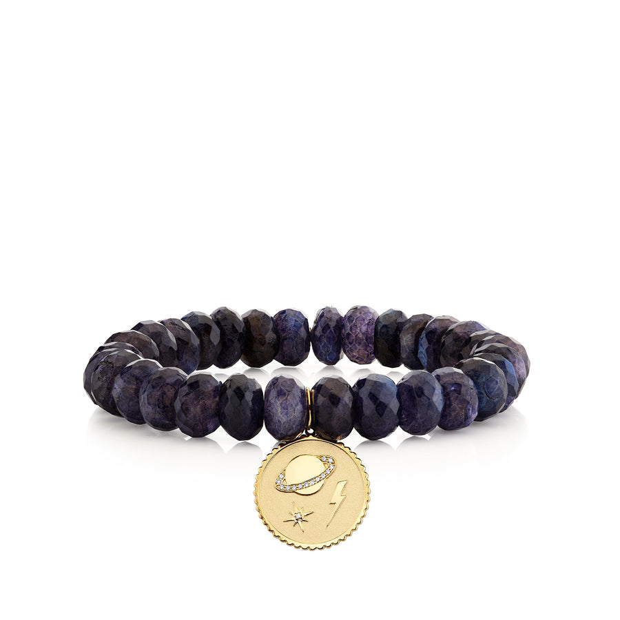 Gold & Diamond Celestial Coin on Spectralite - Sydney Evan Fine Jewelry