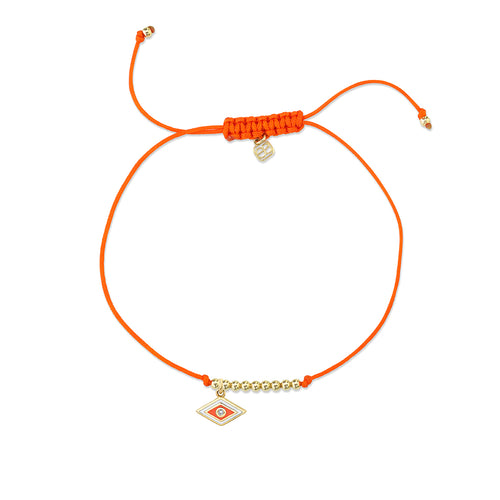 Gold & Enamel Tiny Groovy Eye Cord Bracelet