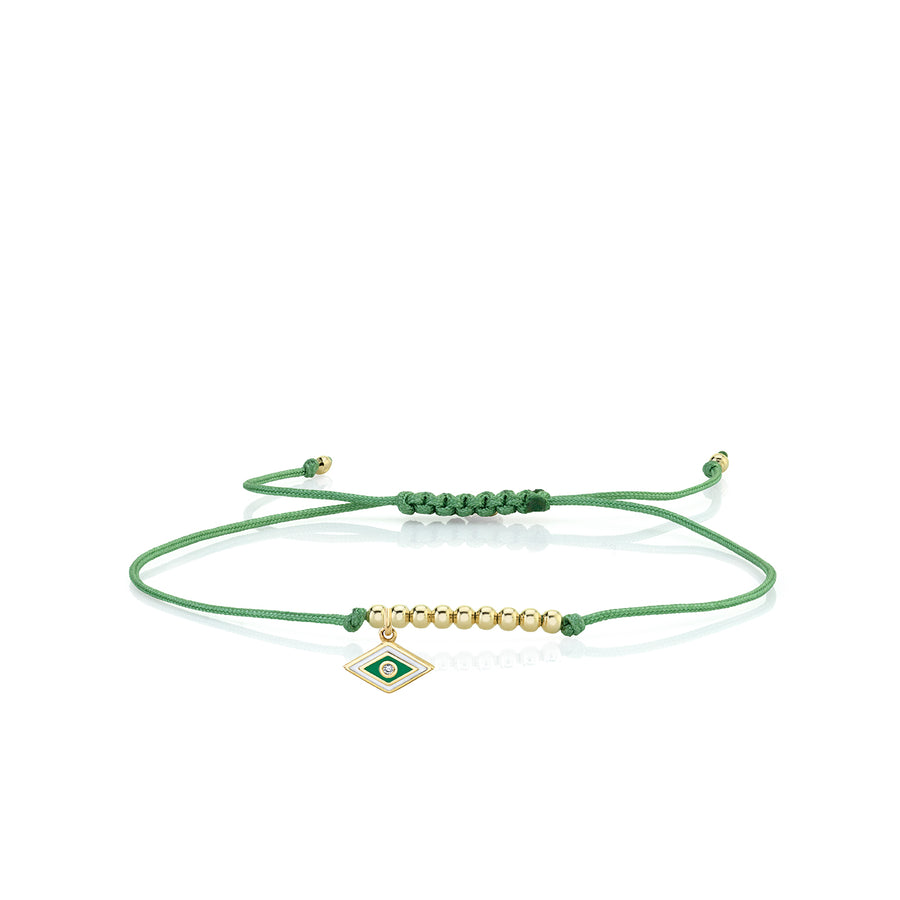 Gold & Enamel Tiny Groovy Eye Cord Bracelet - Sydney Evan Fine Jewelry